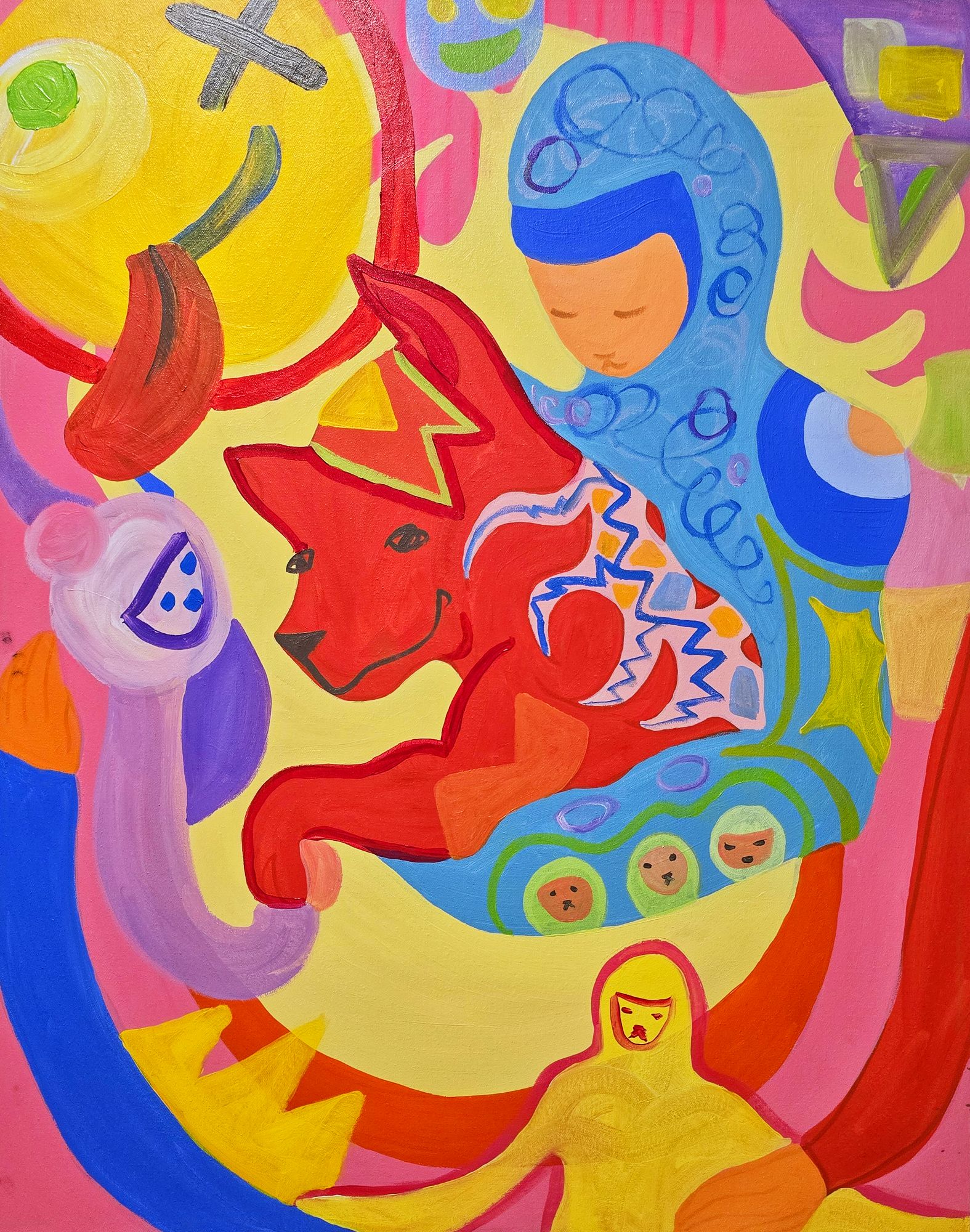 Woman with Red Animal